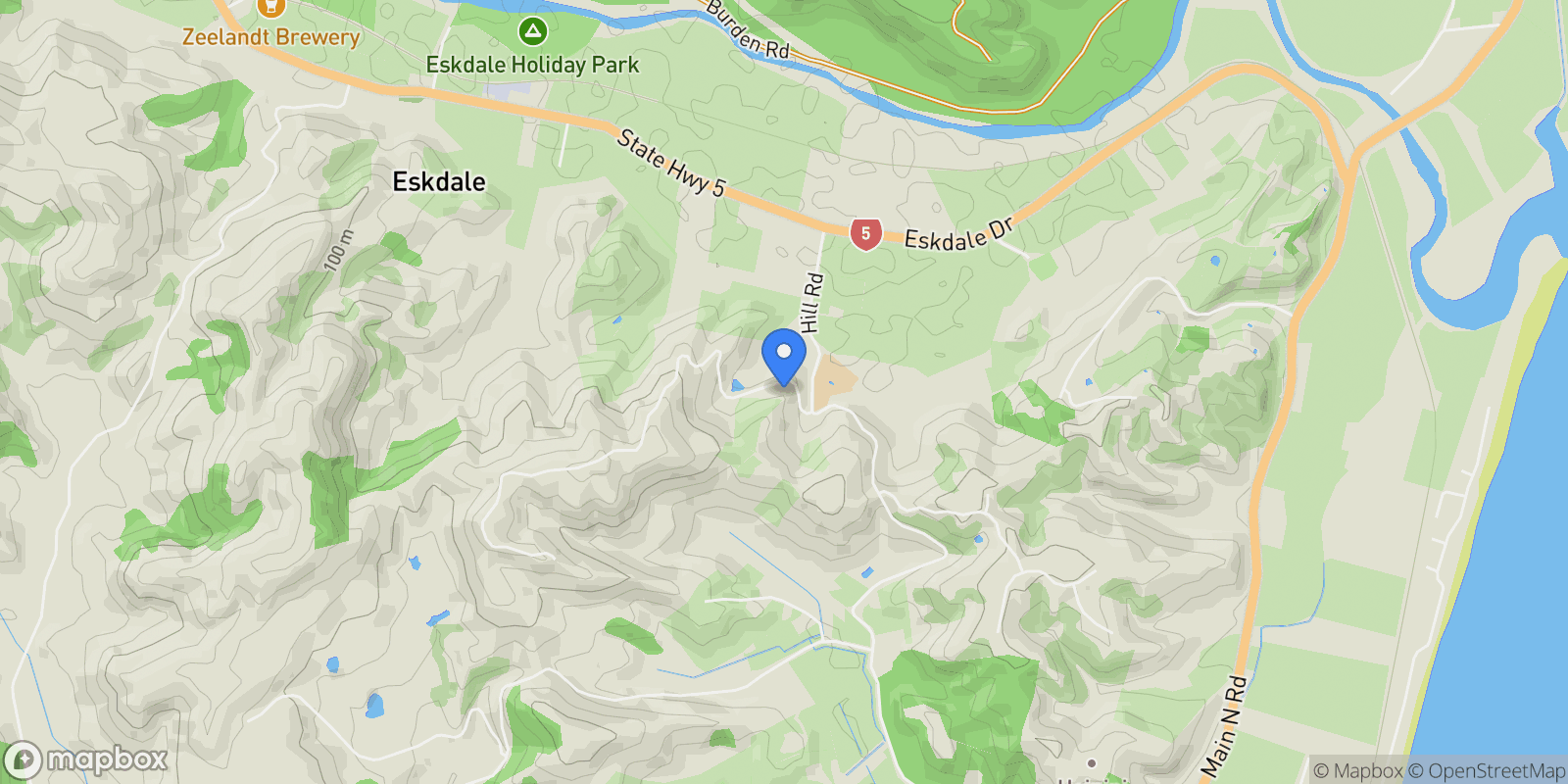 Map showing 19 Eskridge Drive, Eskdale 4182, New Zealand, Eskdale, Hawke's Bay, New Zealand.