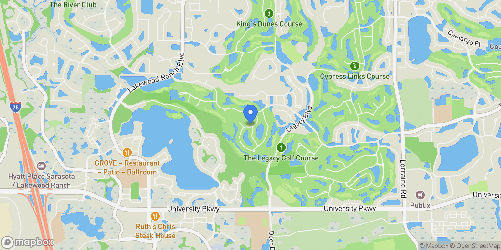 Map showing 7922 ROYAL BIRKDALE CIRCLE, LAKEWOOD RANCH, FL 34202, Bradenton, Florida, United States.