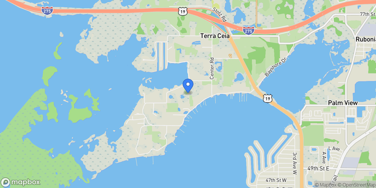 Map showing 1460 BAYSHORE DRIVE, TERRA CEIA, FL 34250, Ellenton, Florida, United States.