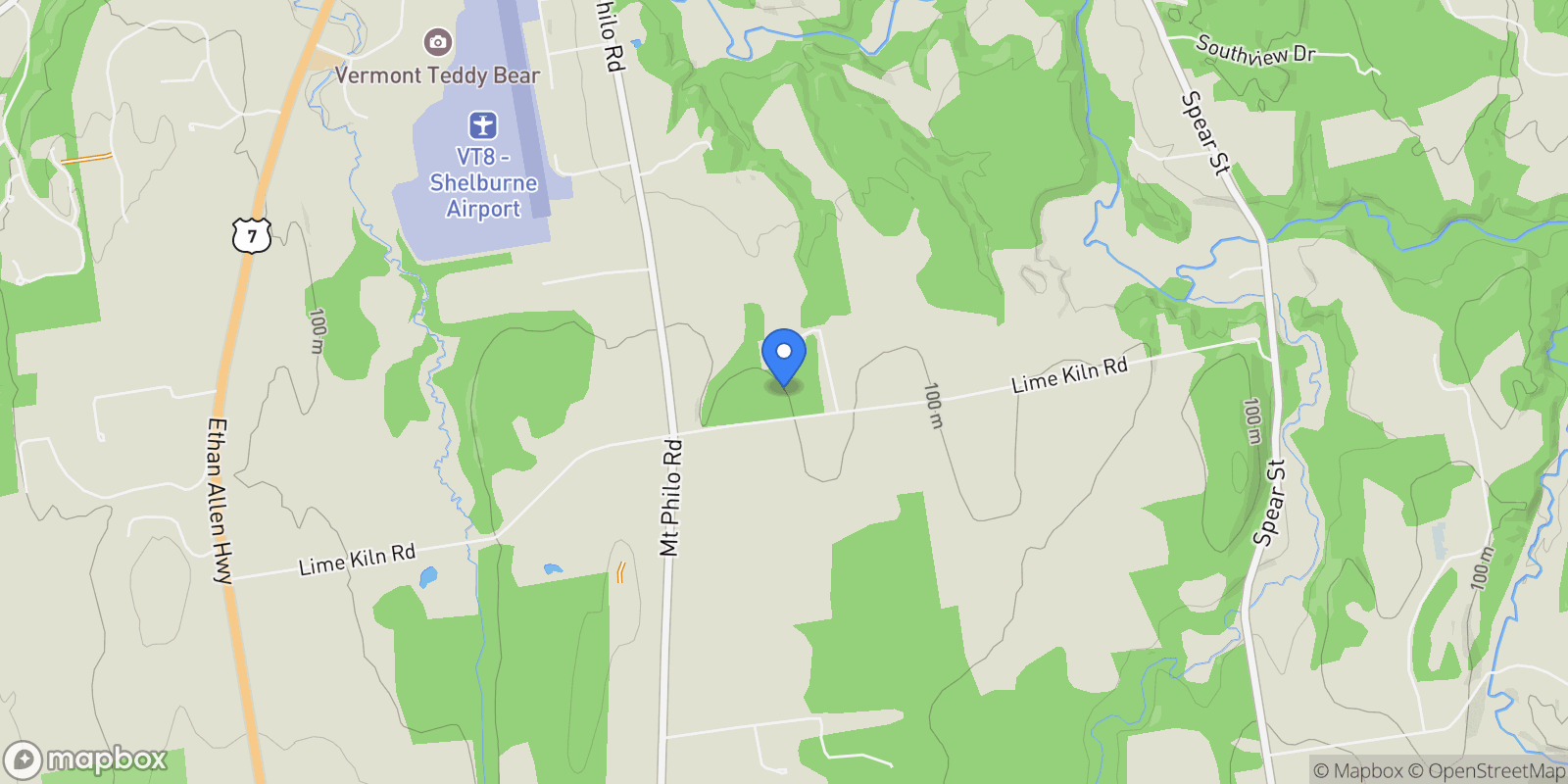 Map showing 1295 Lime Kiln Road, Charlotte, VT 05445, Charlotte, Vermont, United States.