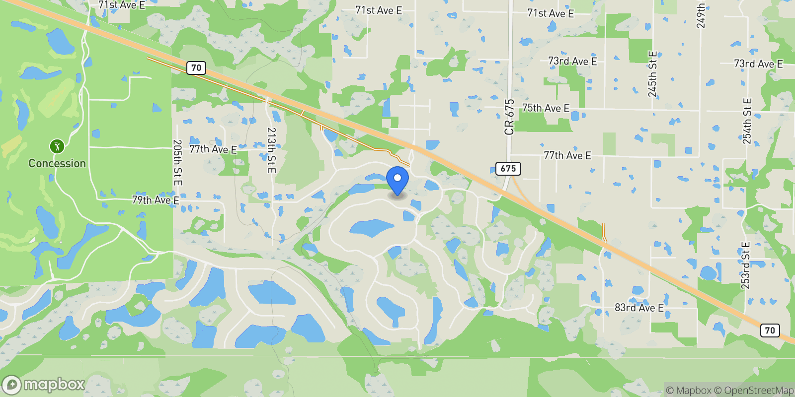 Map showing 22235 PANTHER LOOP, BRADENTON, FL 34202, Myakka City, Florida, United States.