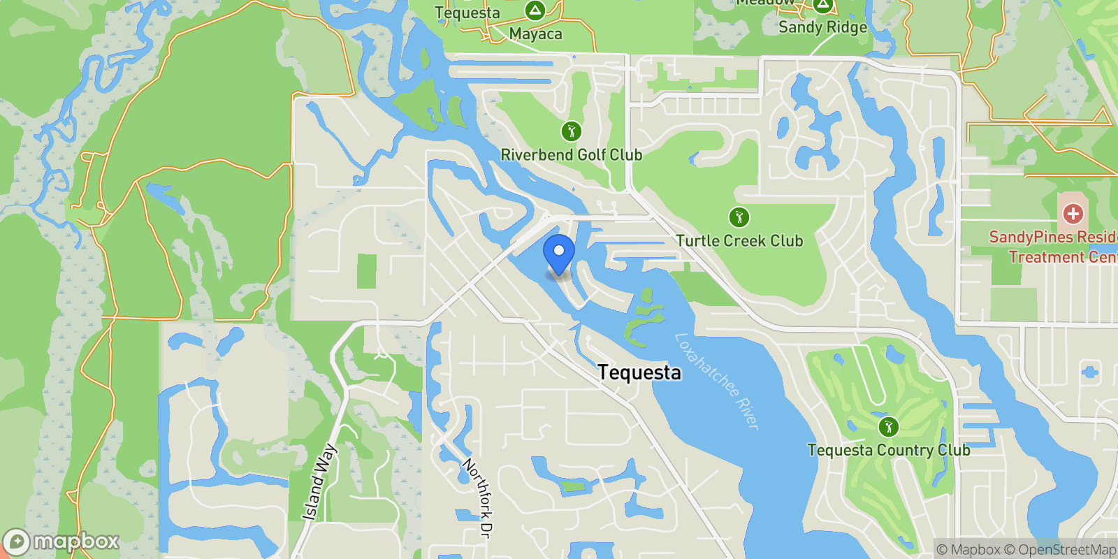 Map showing 19028 SE Windward Island Ln, Jupiter, Florida, United States.