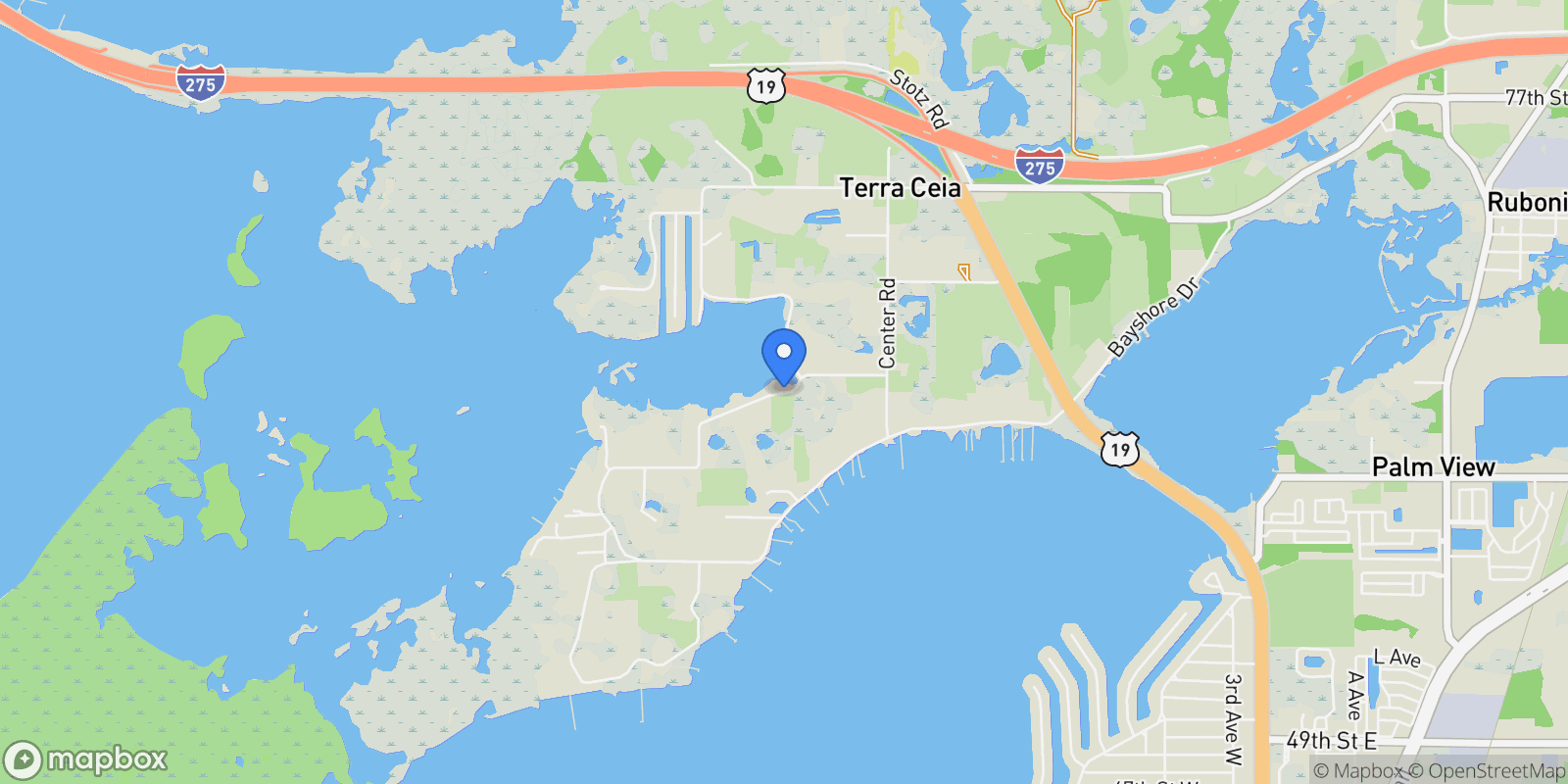 Map showing 1470 BAYSHORE DRIVE, TERRA CEIA, FL 34250, Ellenton, Florida, United States.