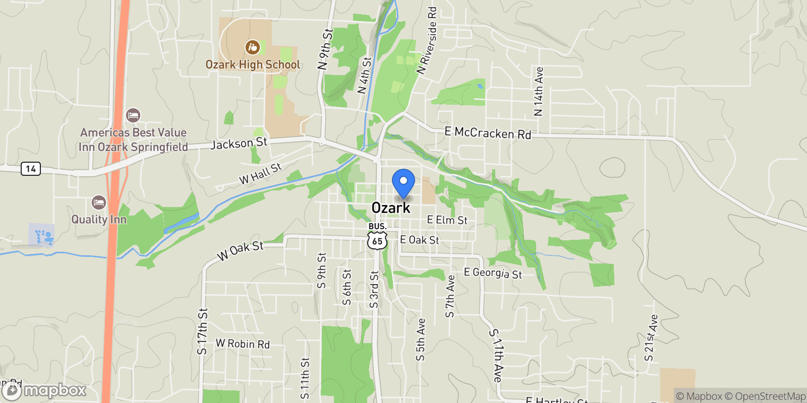 Map showing 201 E Church Street, Ozark, MO 65721, Ozark, Missouri, United States.