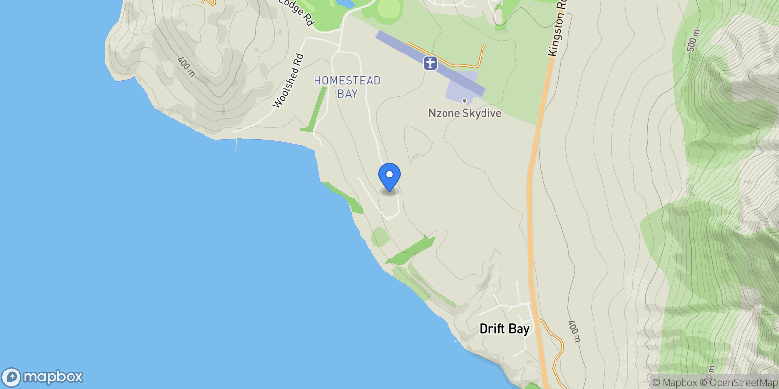 Map showing 6 Nathanael Place, Drift Bay 9371, New Zealand, Drift Bay, Otago, New Zealand.