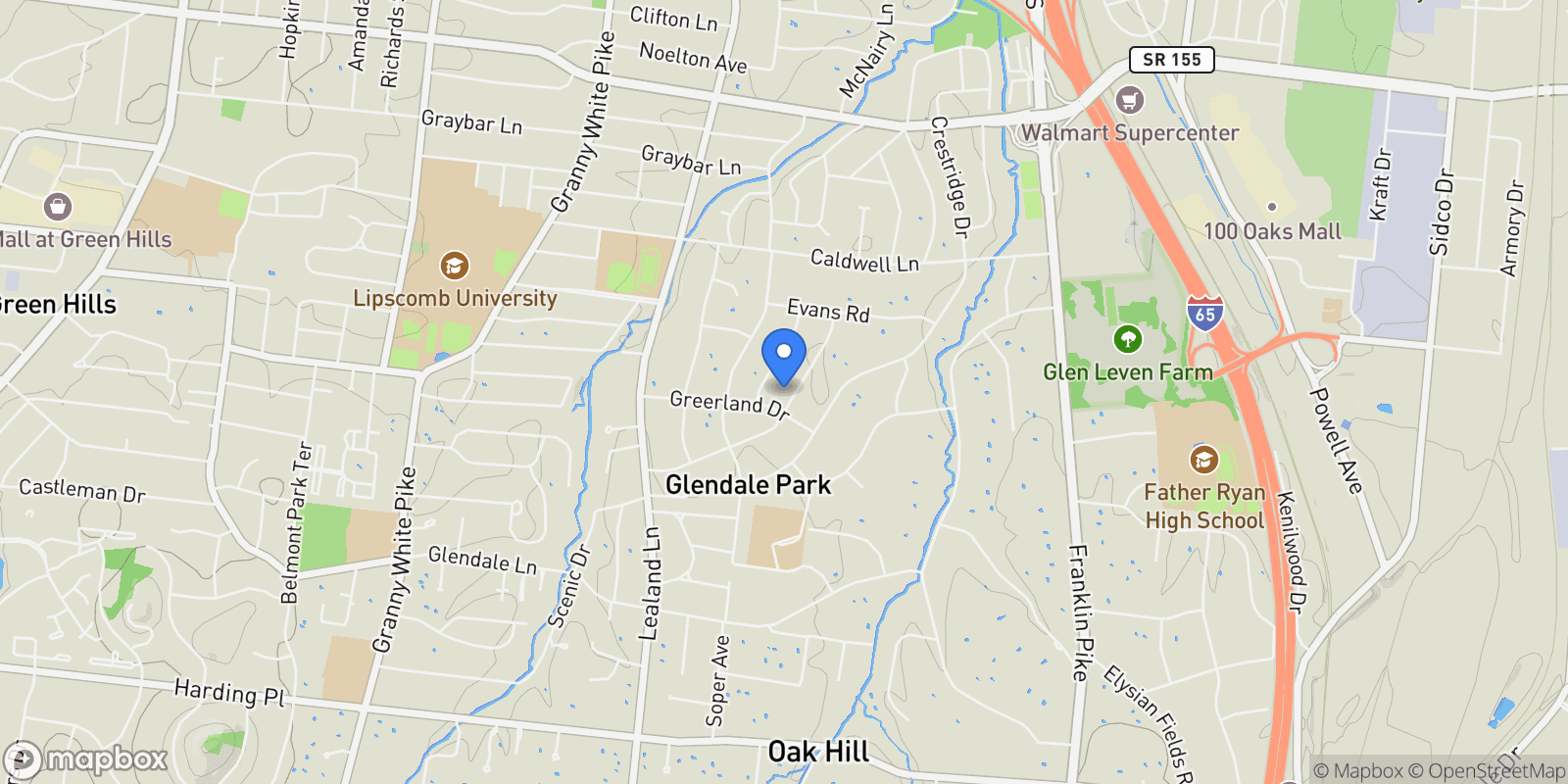 Map showing 4045 Outer Drive, Nashville, TN, 37204, USA, Nashville, Tennessee, United States.