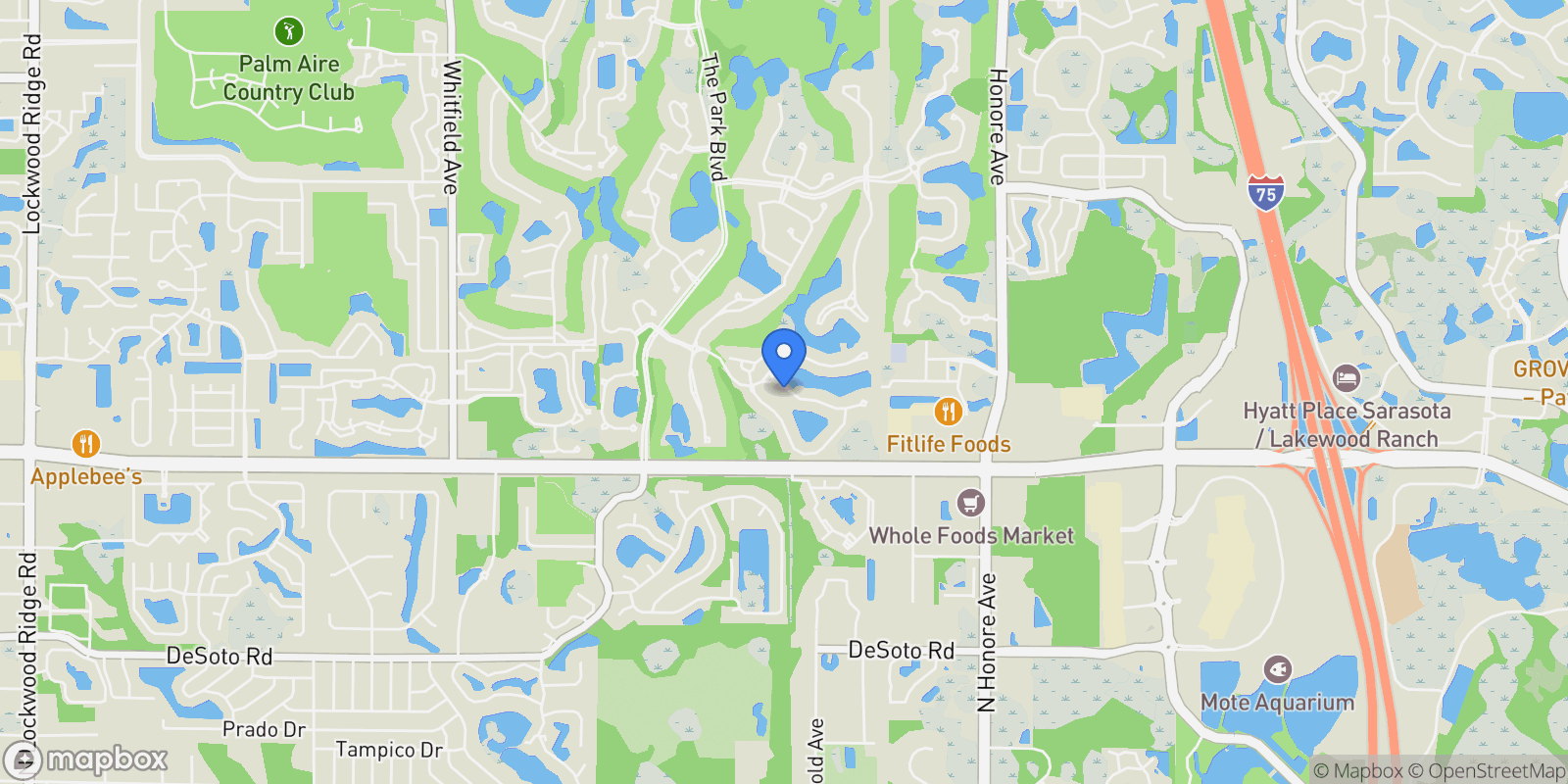 Map showing 6914 STANHOPE PLACE, UNIVERSITY PARK, FL 34201, Bradenton, Florida, United States.