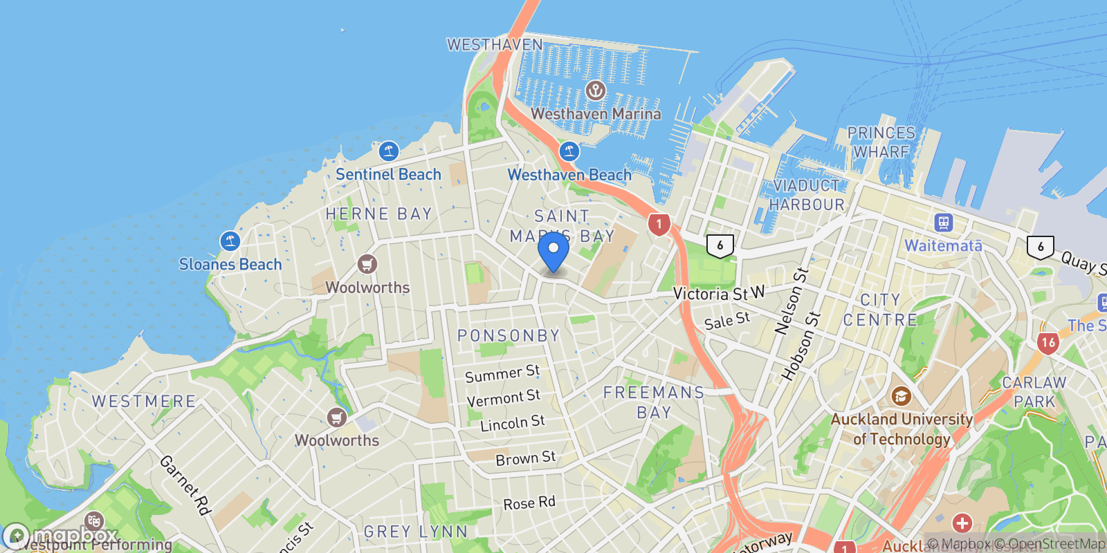 Map showing 2/99 College Hill, Auckland 1011, New Zealand, Auckland, Auckland, New Zealand.