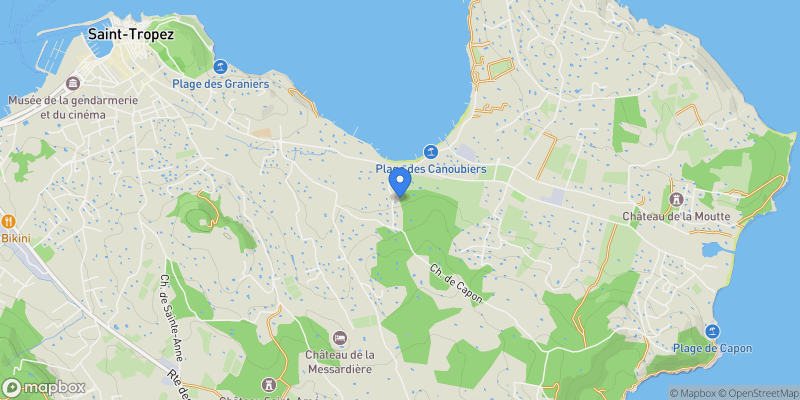 Map showing Saint-Tropez, Provence-Alpes-Côte d'Azur, France.