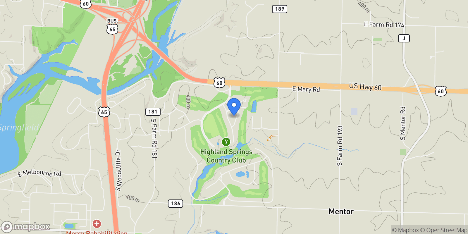 Map showing 5233 S Stirling Way, Springfield, MO 65809, Springfield, Missouri, United States.