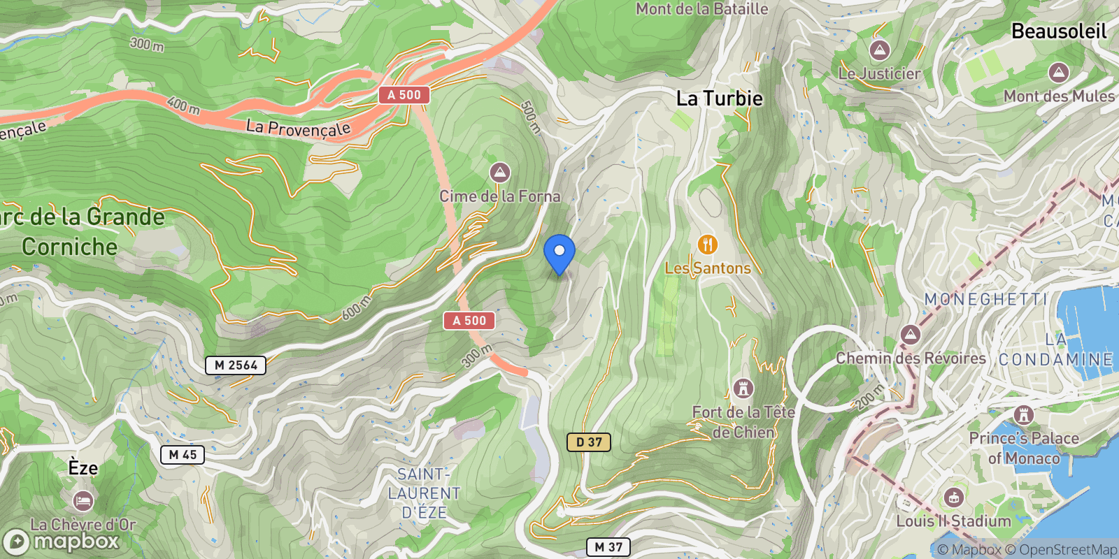 Map showing La Turbie, Provence-Alpes-Côte d'Azur, France.