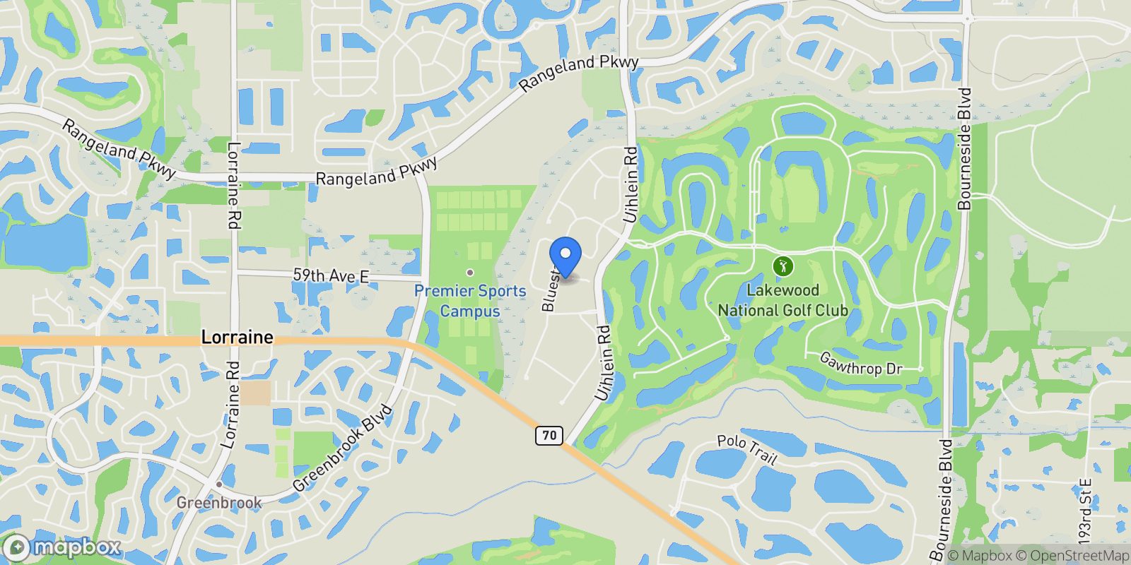 Map showing 16418 SLATE PLACE, LAKEWOOD RANCH, FL 34211, Bradenton, Florida, United States.
