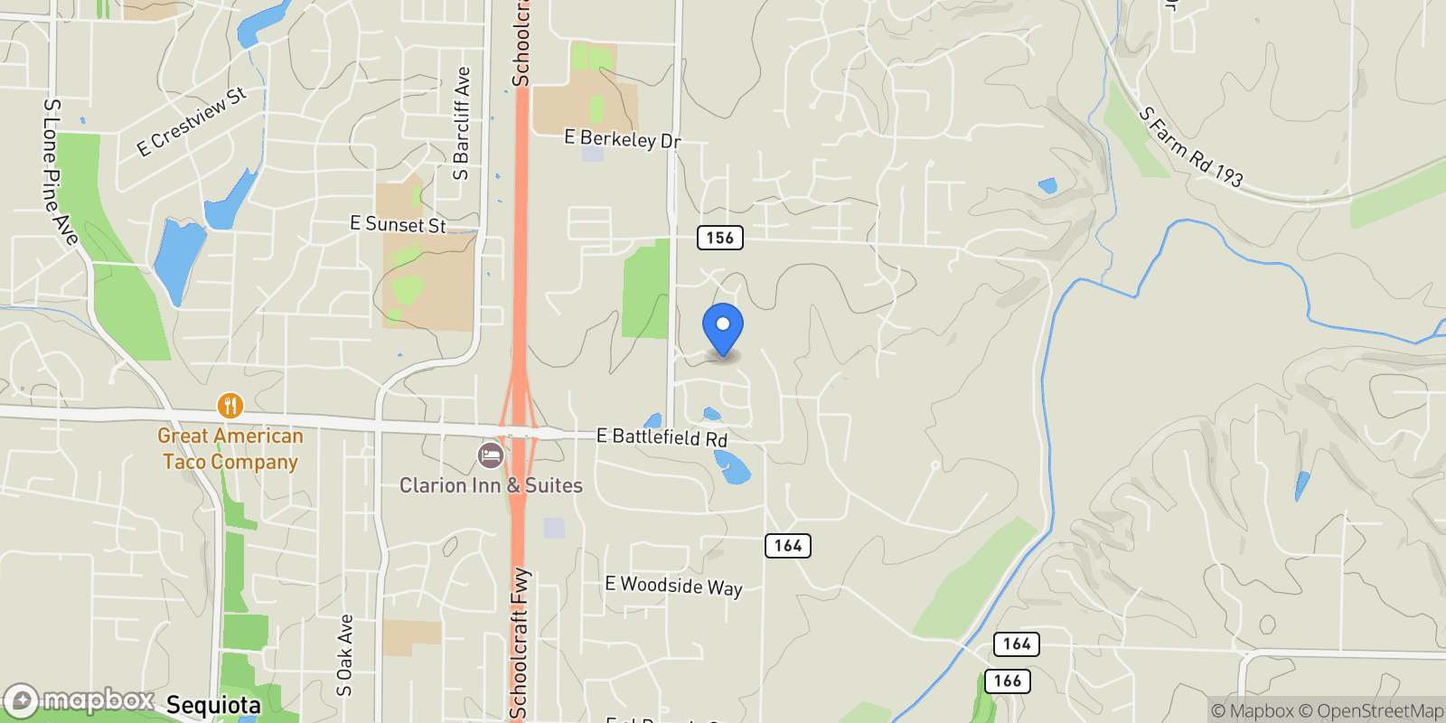 Map showing 3886 E Hawthorne Hill Lane, Springfield, MO 65809, Springfield, Missouri, United States.