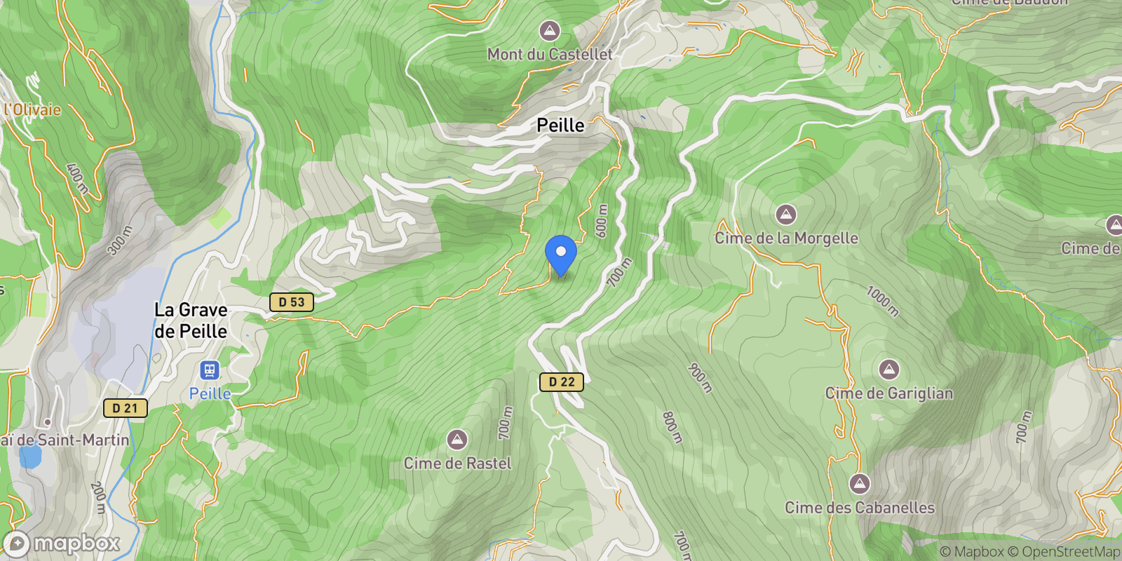 Map showing Peille, Provence-Alpes-Côte d'Azur, France.