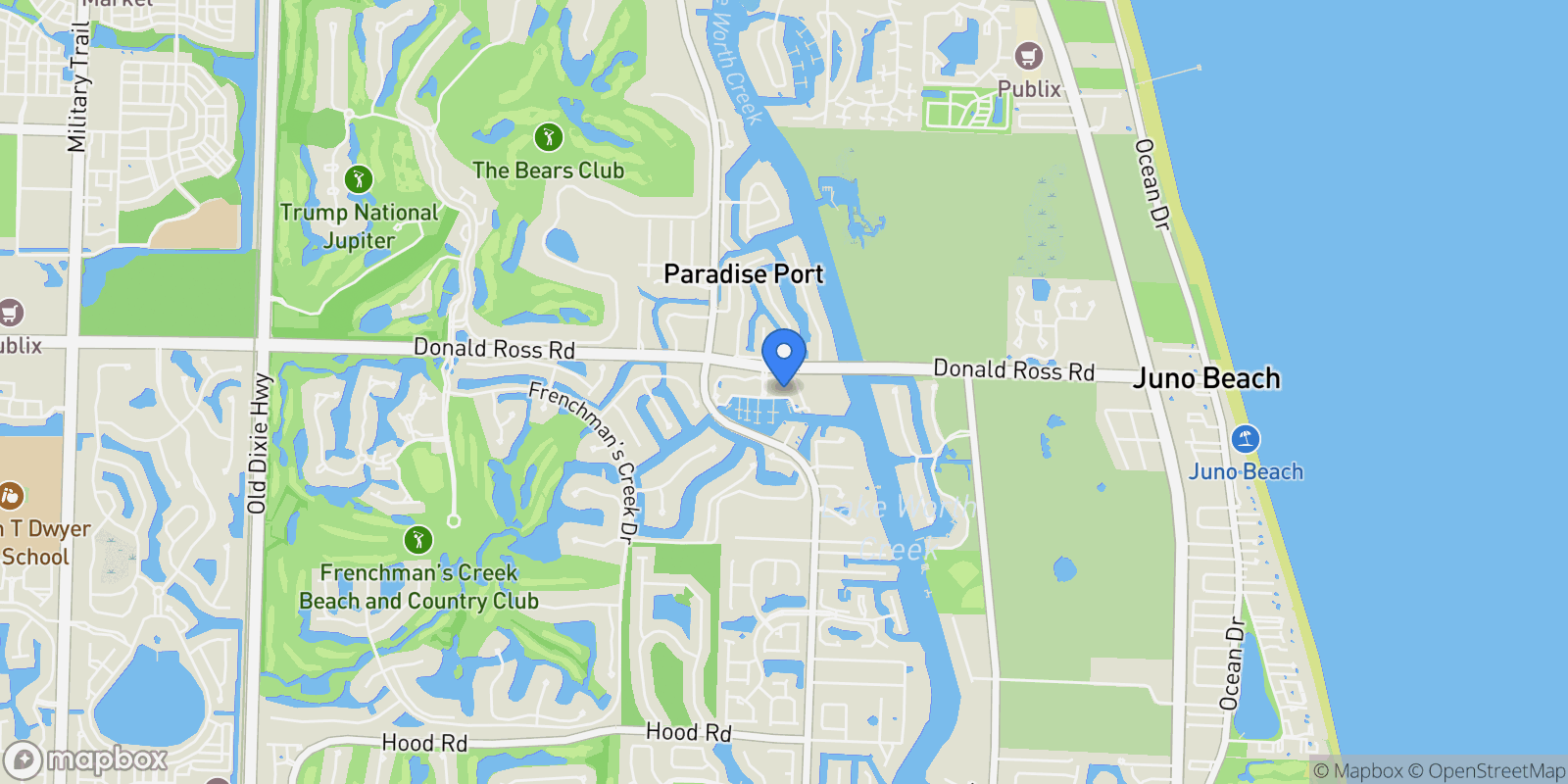 Map showing 2700 Donald Ross Rd 306, Palm Beach Gardens, Florida, United States.