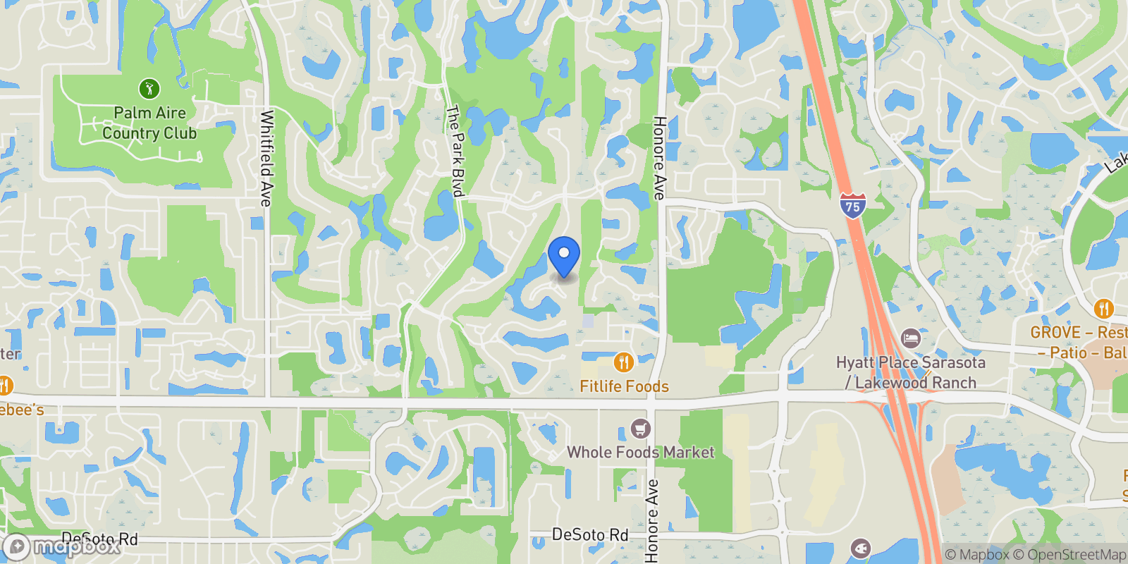 Map showing 8125 COLLINGWOOD COURT, UNIVERSITY PARK, FL 34201, Bradenton, Florida, United States.
