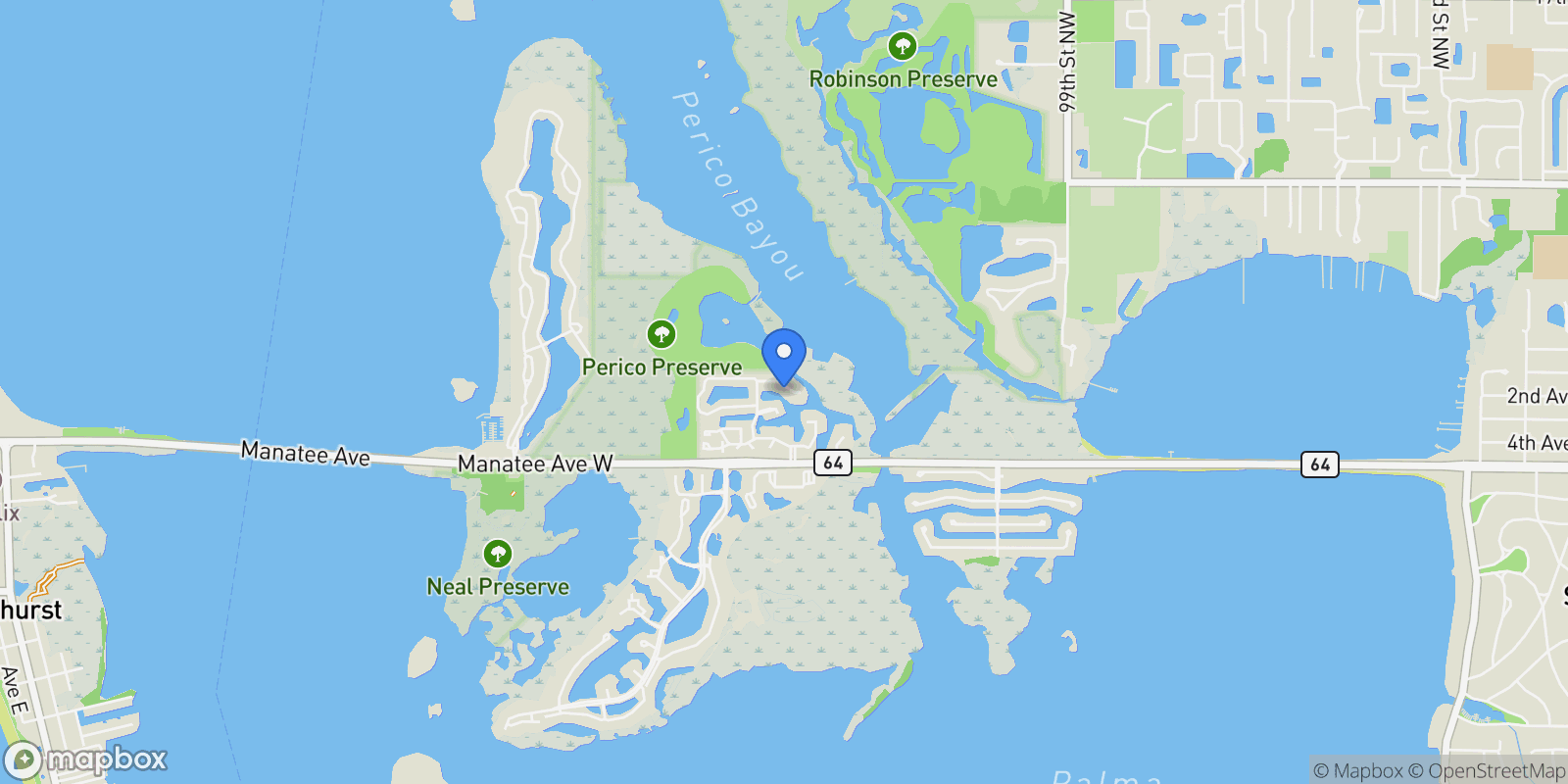 Map showing 11124 SANCTUARY DRIVE, BRADENTON, FL 34209, Bradenton, Florida, United States.