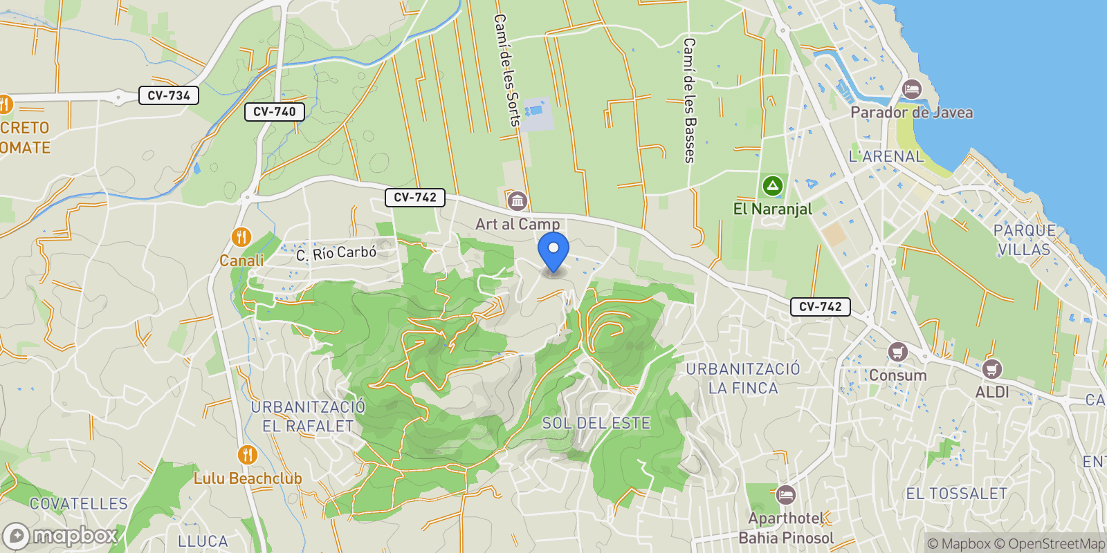 Map showing Puerta Fenicia, Jávea - Xàbia, ALICANTE, Jávea - Xàbia, Xabia / Javea, Valencian Community, Spain.