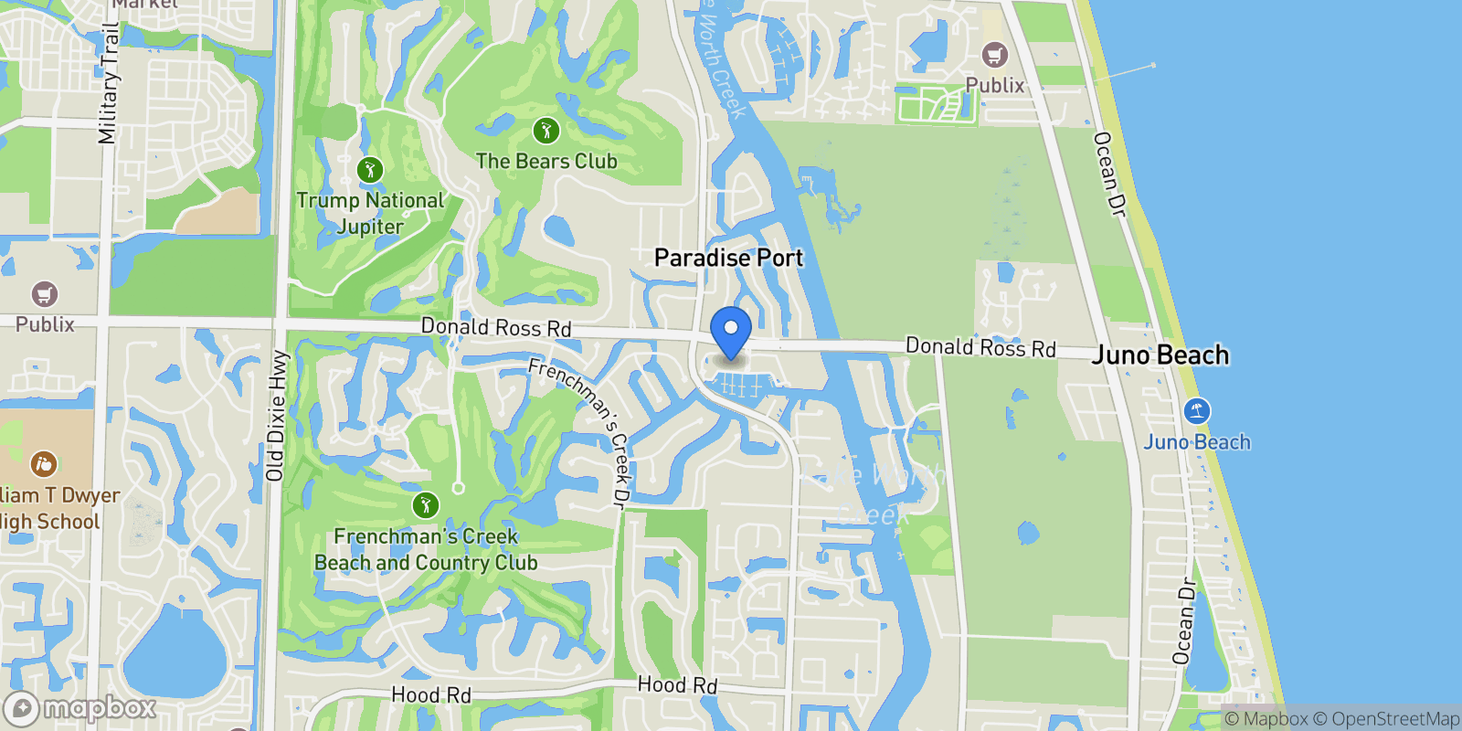 Map showing 2720 Donald Ross Rd 503, Palm Beach Gardens, Florida, United States.