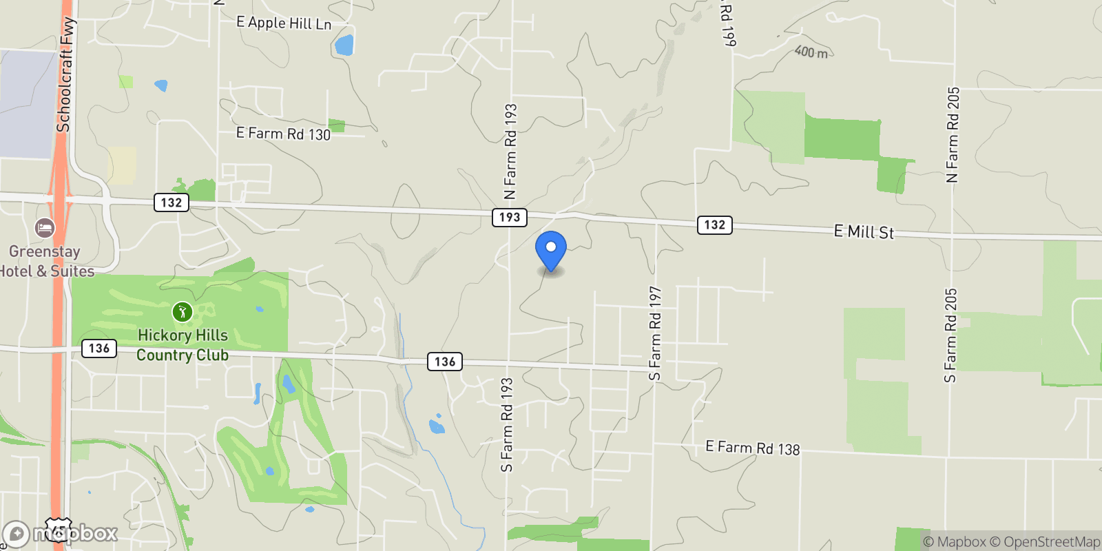 Map showing 4671 E Beaux Creek Lane, Springfield, MO 65809, Springfield, Missouri, United States.