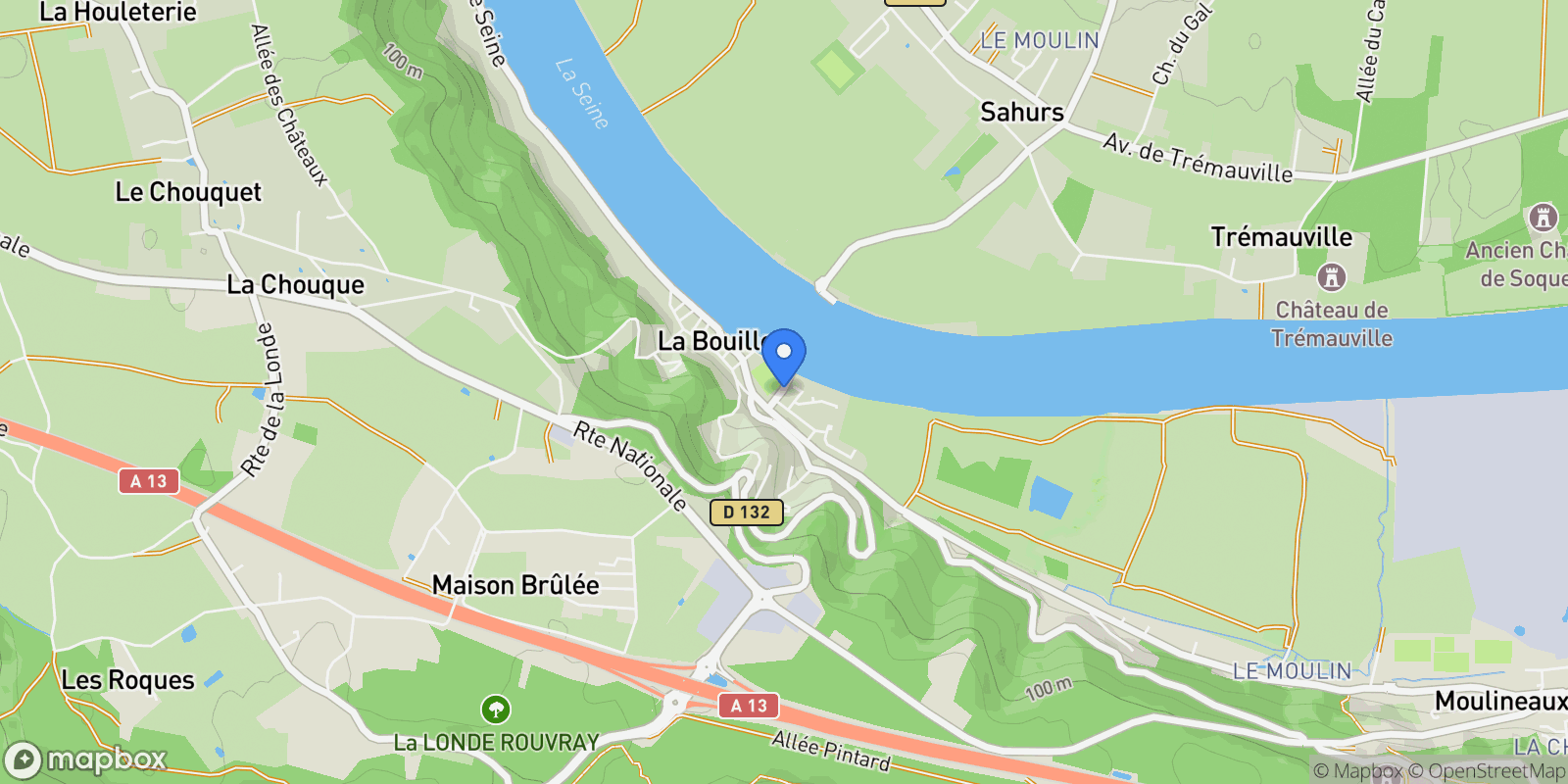 Map showing La Bouille, Normandy, France.
