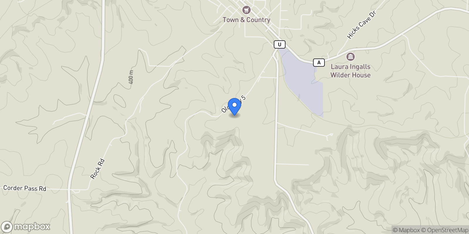 Map showing 1174 Old State Hwy 5, Mansfield, MO 65704, Mansfield, Missouri, United States.