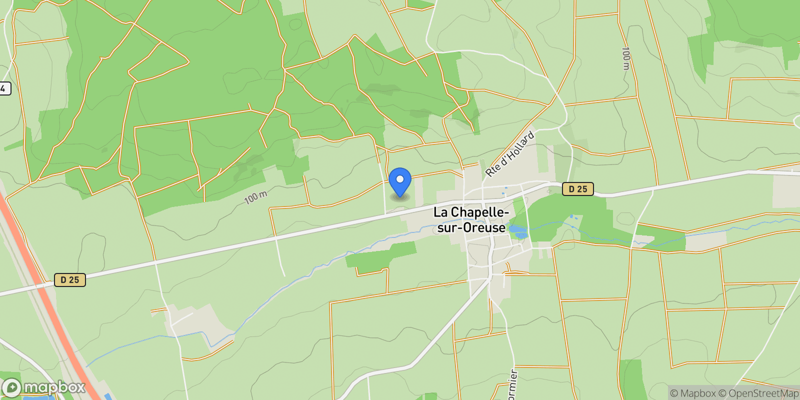 Map showing La Chapelle-sur-Oreuse, Bourgogne-Franche-Comté, France.