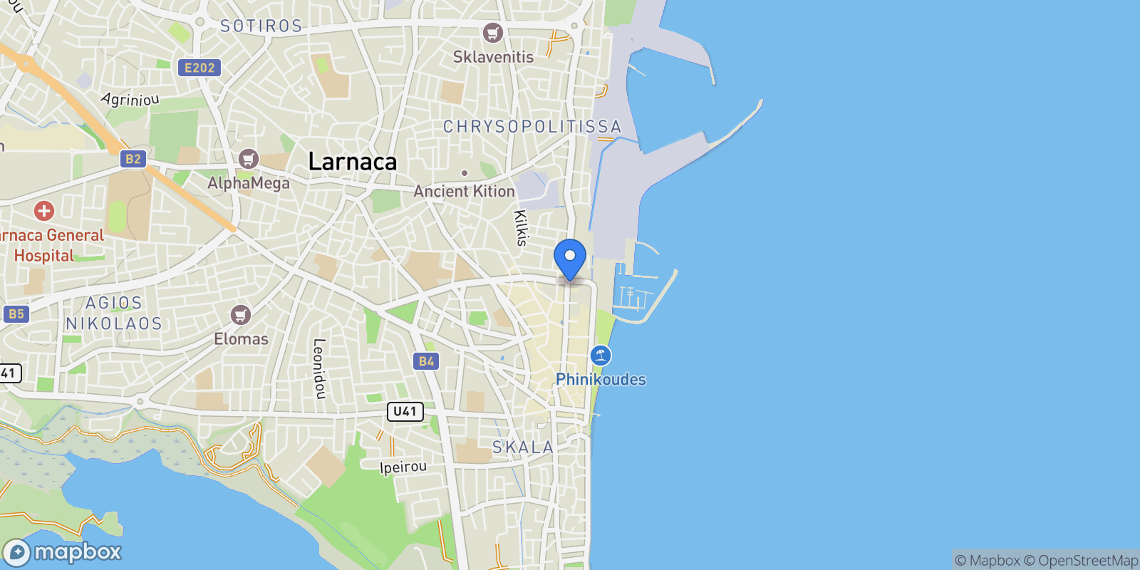 Map showing Larnaca, Larnaca, Cyprus.