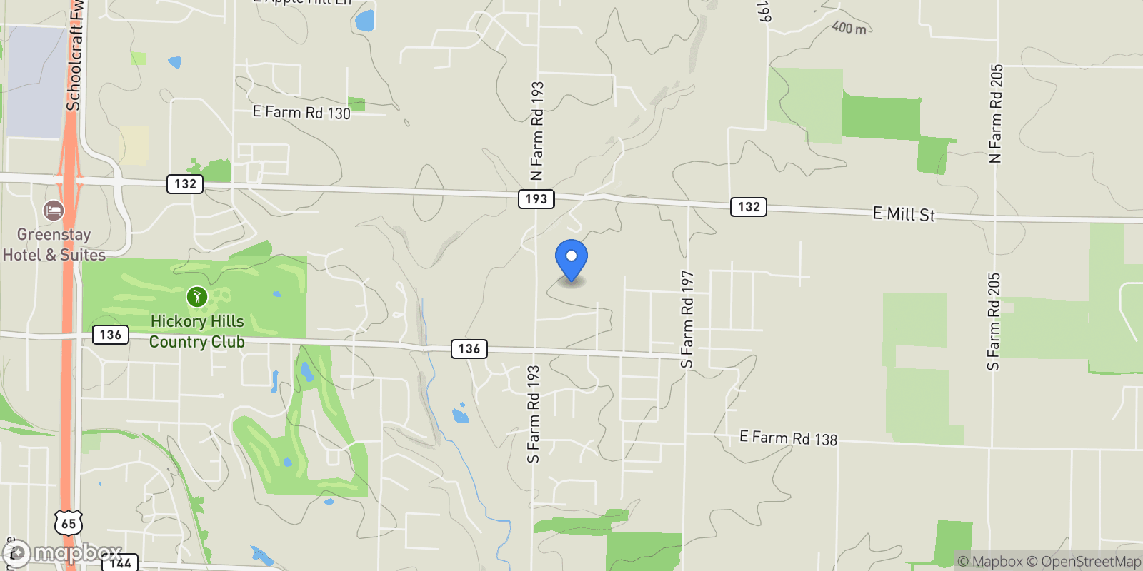 Map showing 318 S Farm Road 193, Springfield, MO 65809, Springfield, Missouri, United States.