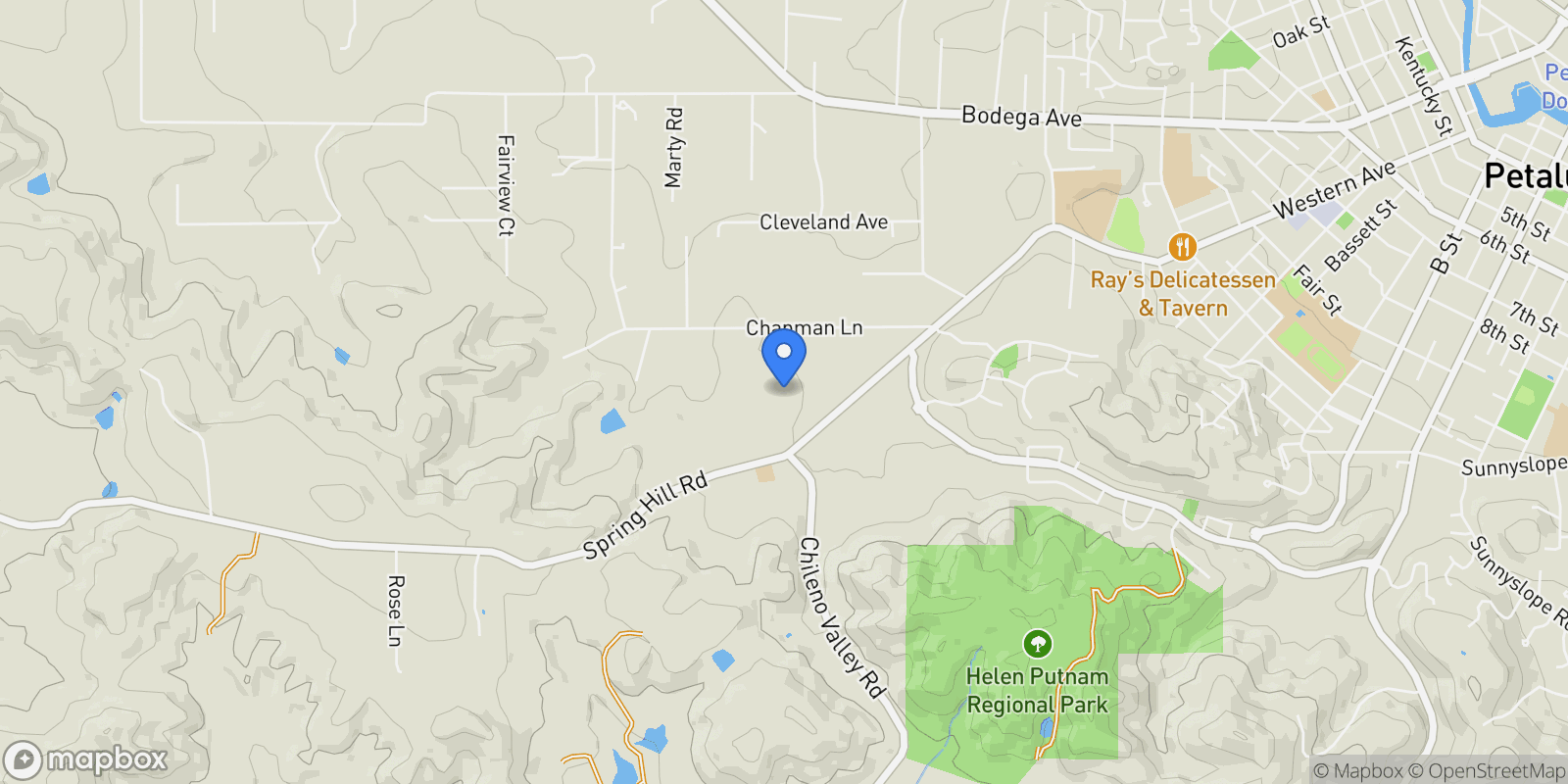Map showing 2850 Western Ave, Petaluma, CA 94952, Petaluma, California, United States.