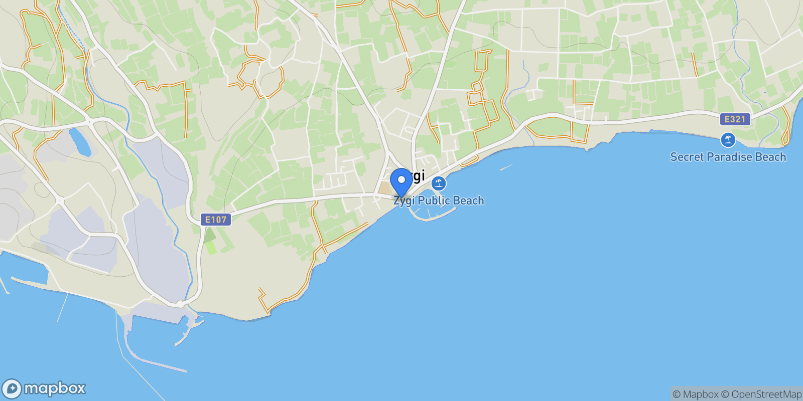 Map showing Zygi, Larnaca, Cyprus.