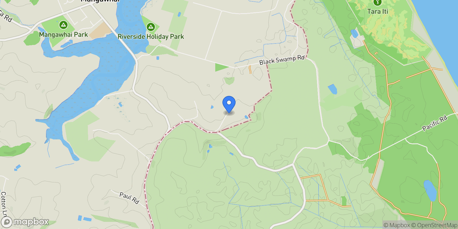 Map showing 20 Sandhill Heights, Mangawhai 0975, New Zealand, Mangawhai, Northland, New Zealand.