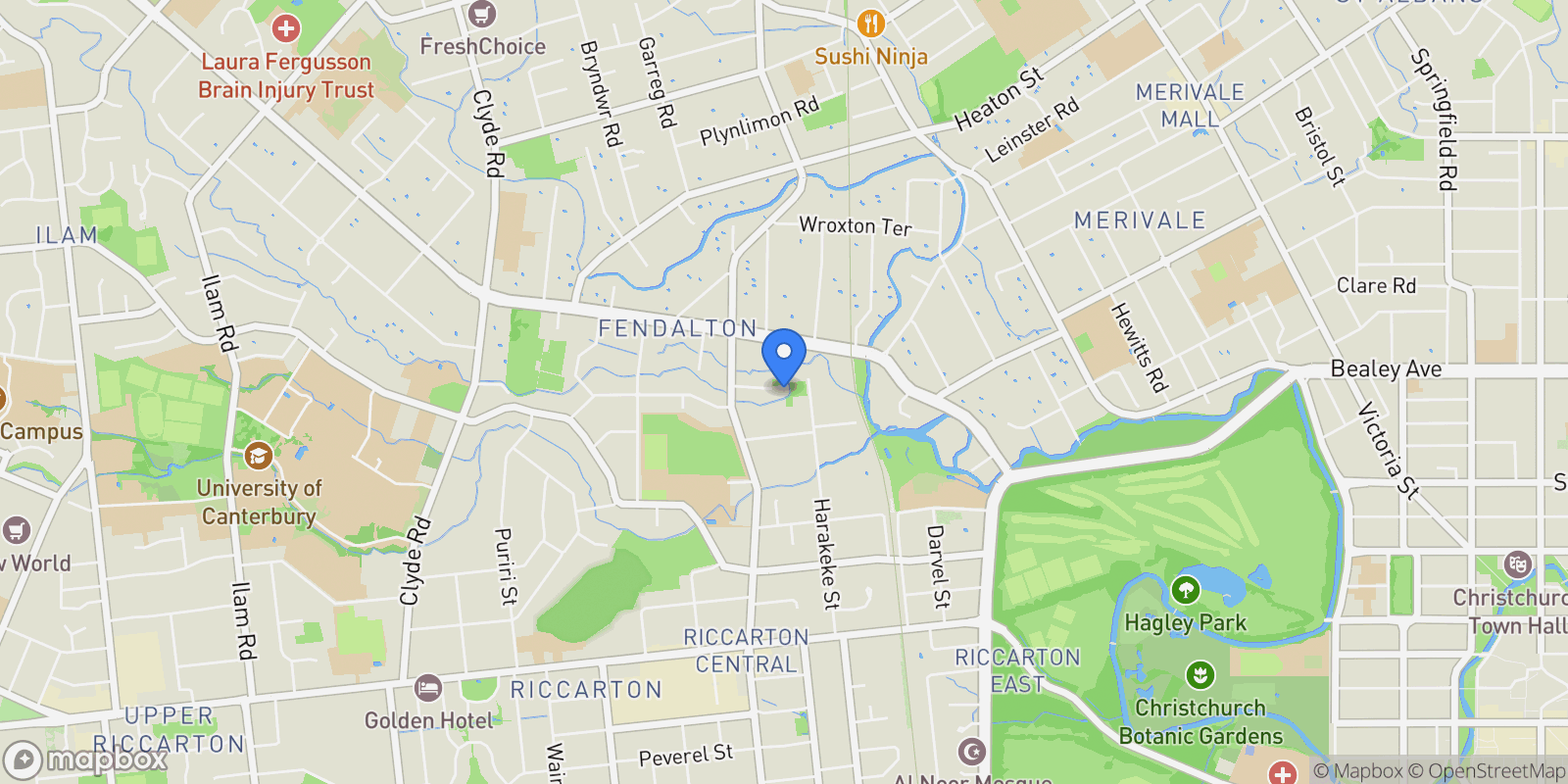 Map showing 21 Royds Street, Fendalton, Christchurch 8014, New Zealand, Christchurch, Canterbury, New Zealand.