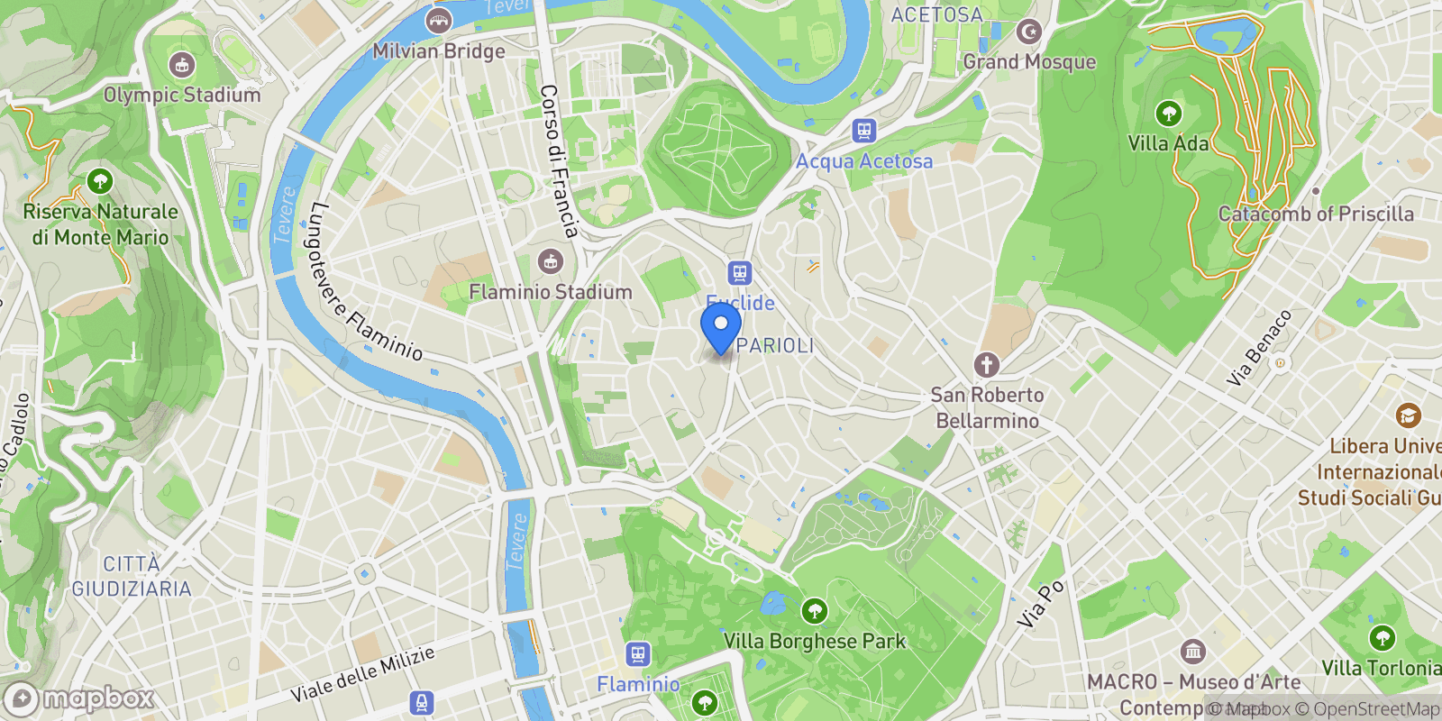 Map showing Via Teodoro Monticelli, Rome, Lazio, Italy.