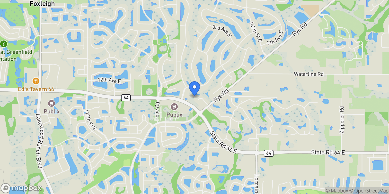 Map showing 13609 18TH PLACE E, BRADENTON, FL 34212, Bradenton, Florida, United States.