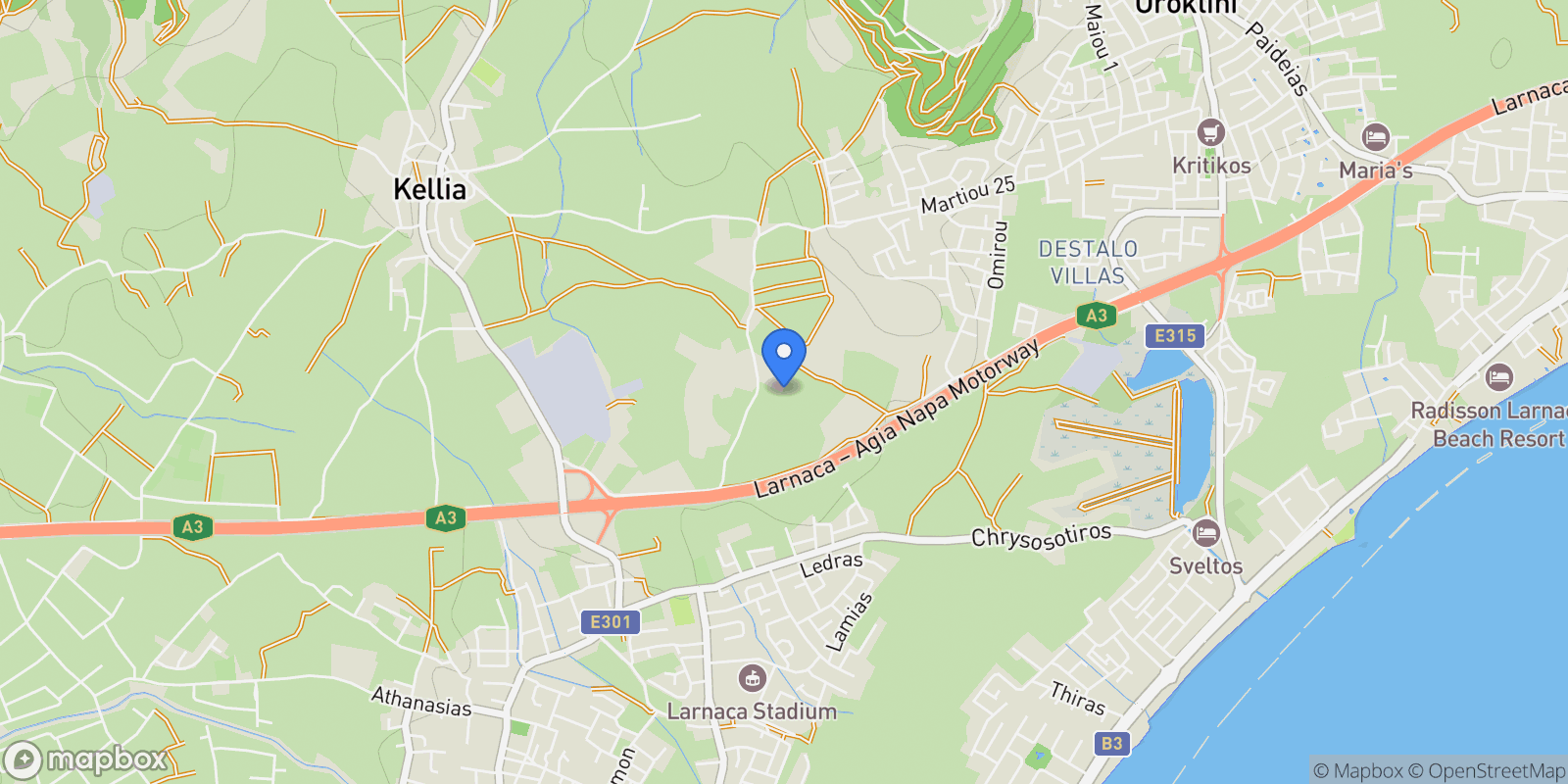 Map showing Livadia, Larnaca, Cyprus.
