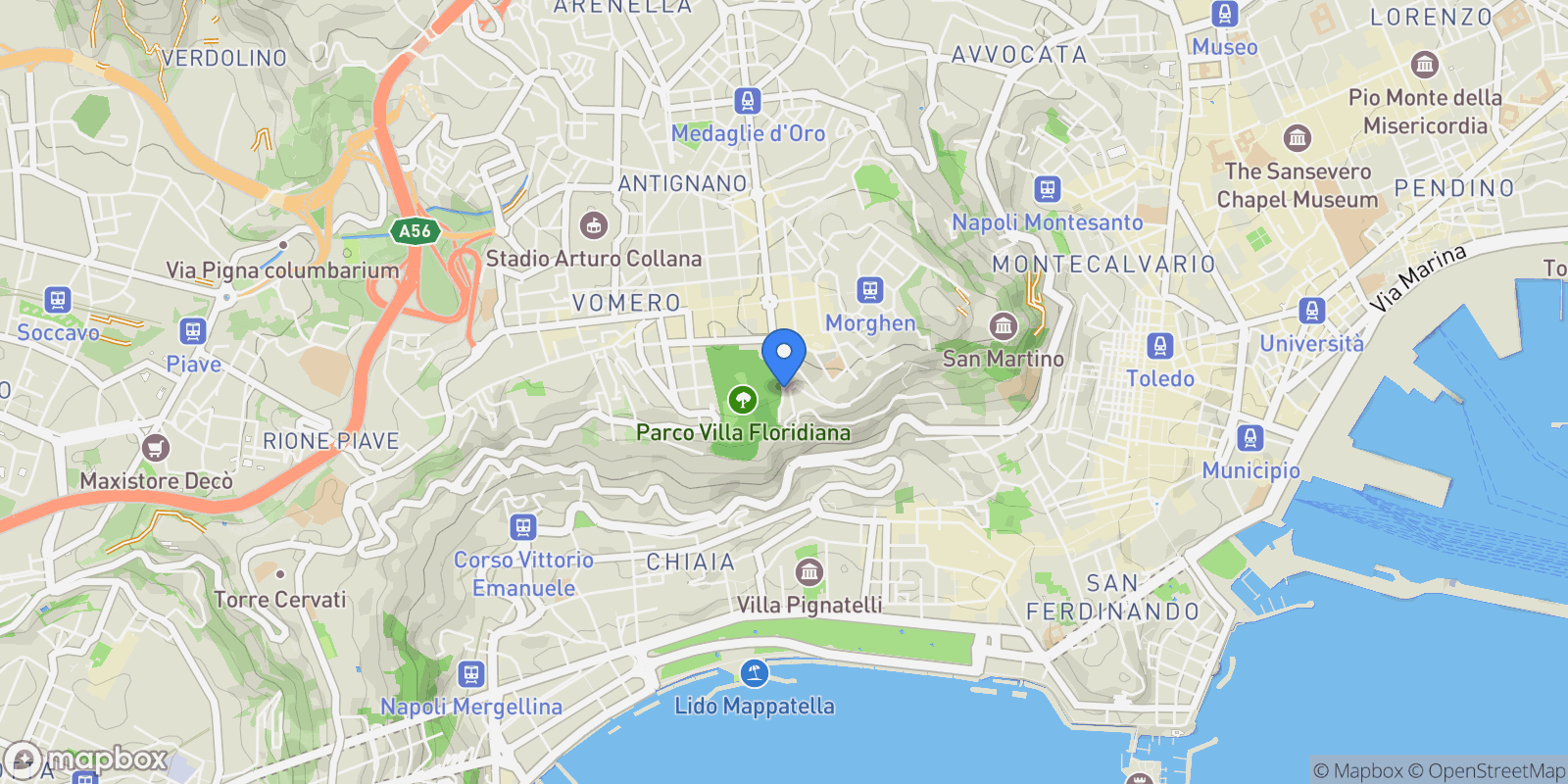 Map showing Via Gioacchino Toma, Naples, Campania, Italy.