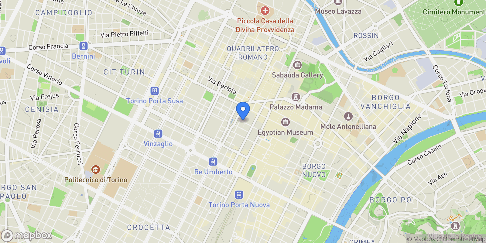 Map showing Via Vittorio Alfieri, Turin, Piedmont, Italy.