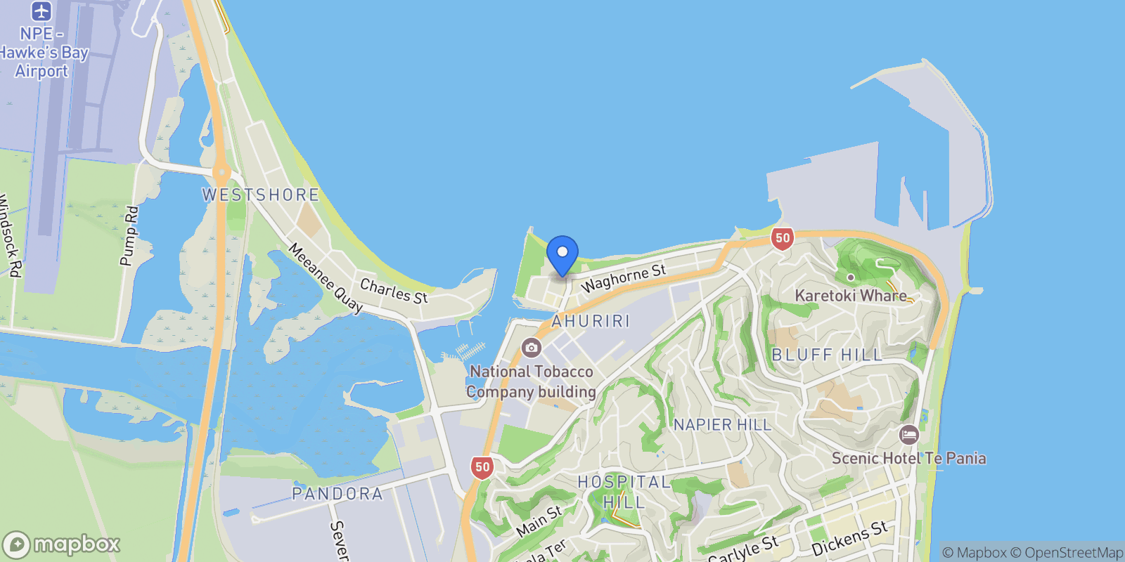 Map showing 75 Nelson Quay Ahuriri, Napier, HKB, Napier, Hawke's Bay, New Zealand.