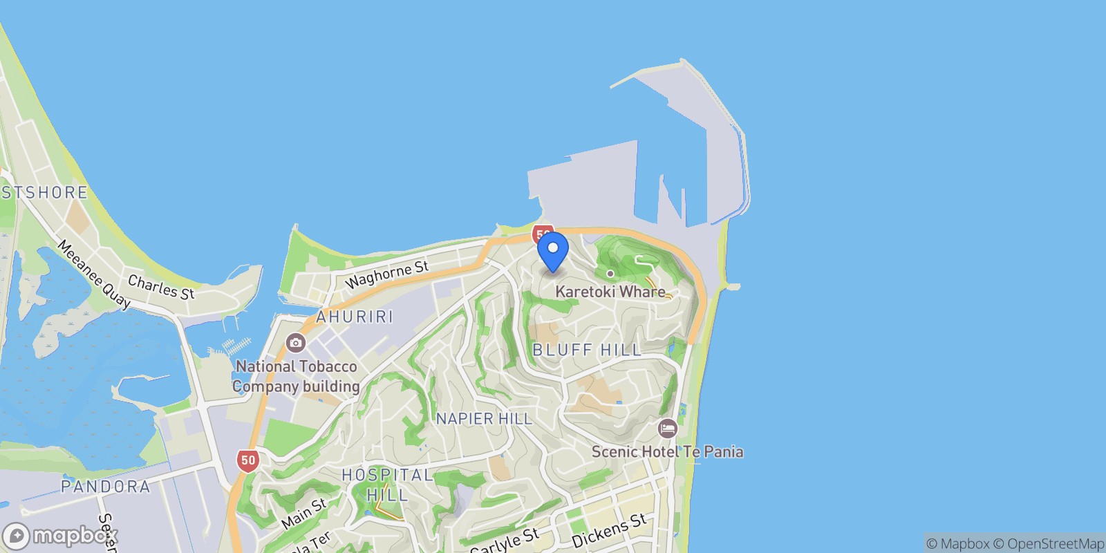 Map showing 157 Thompson Road Bluff HIll, Napier, HKB 4110, Napier, Hawke's Bay, New Zealand.