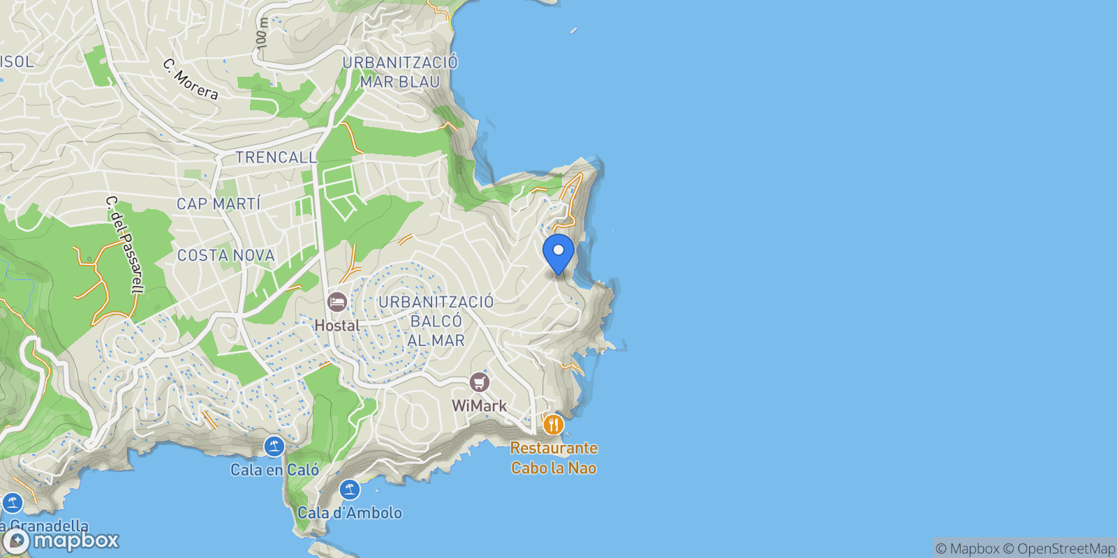 Map showing Balcon Al Mar, Jávea - Xàbia, ALICANTE, Jávea - Xàbia, Xabia / Javea, Valencian Community, Spain.