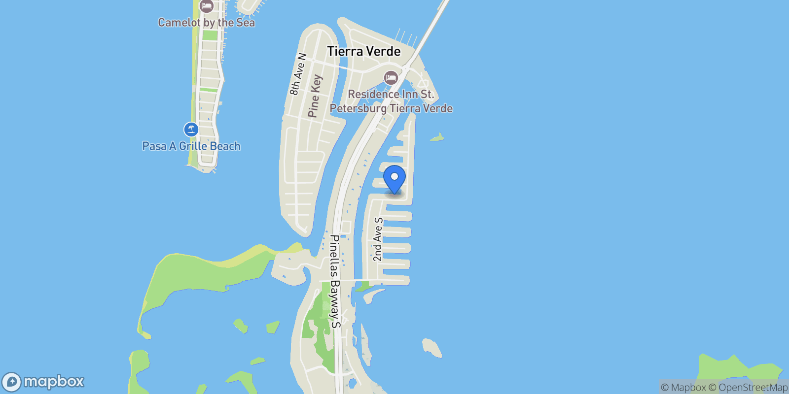 Map showing 119 8th St E, Tierra Verde, FL 33715, St. Petersburg, Florida, United States.