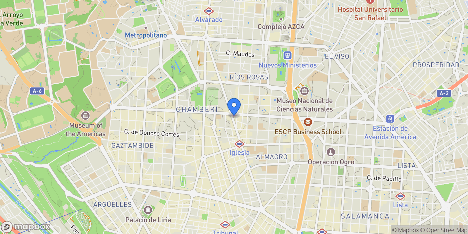 Map showing Calle de Sta Engracia, 96, Chamberí, 28010 Madrid, Spain, Chamberi, Madrid, Spain.