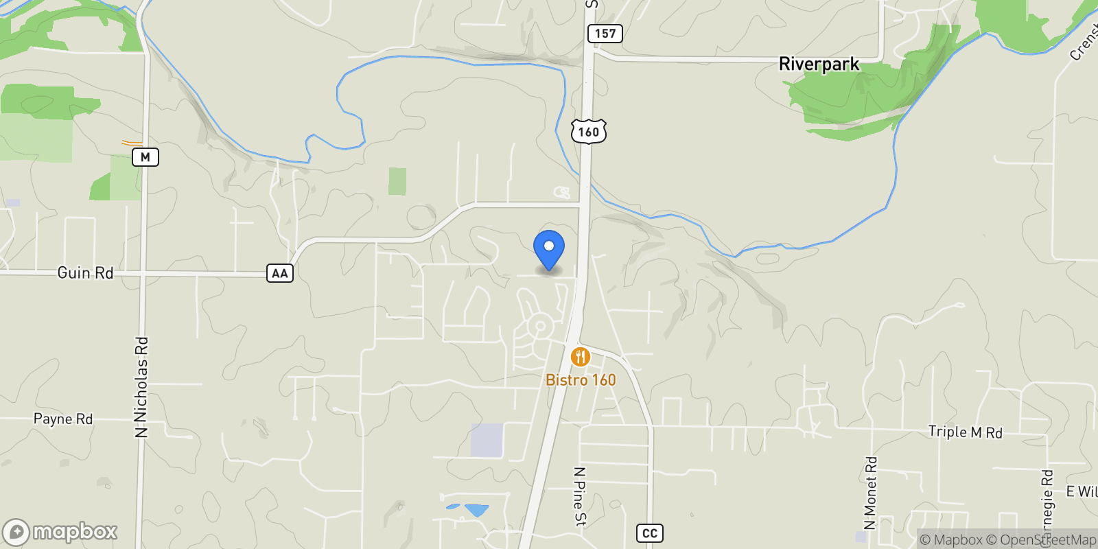 Map showing Nixa, Missouri, United States.