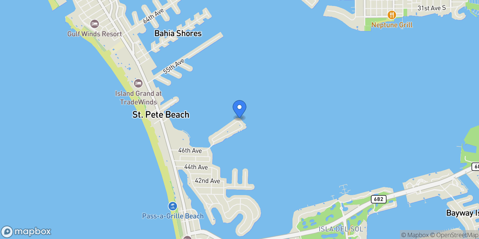 Map showing 980 Boca Ciega Isle Dr, St Pete Beach, FL 33706, St. Pete Beach, Florida, United States.