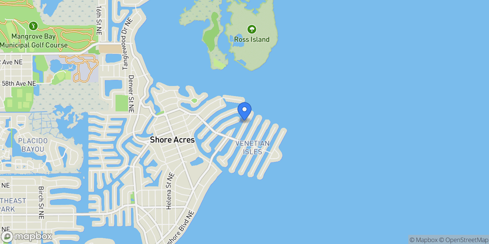 Map showing 2057 Kansas Ave NE, St Petersburg, FL 33703, St. Petersburg, Florida, United States.