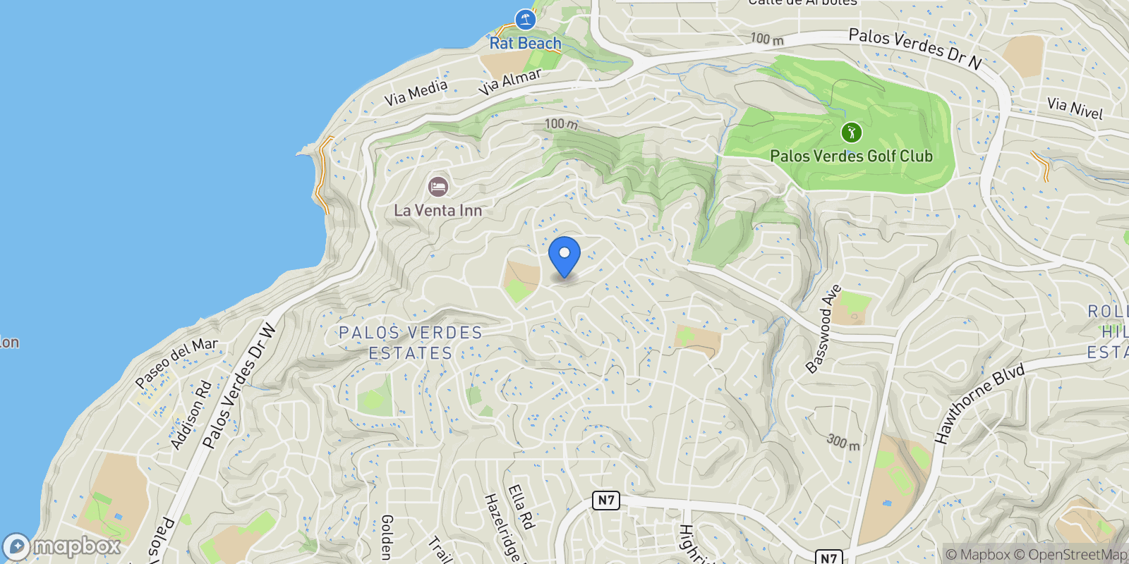 Map showing 2205 Via La Brea, Rolling Hills Estates, California, United States.