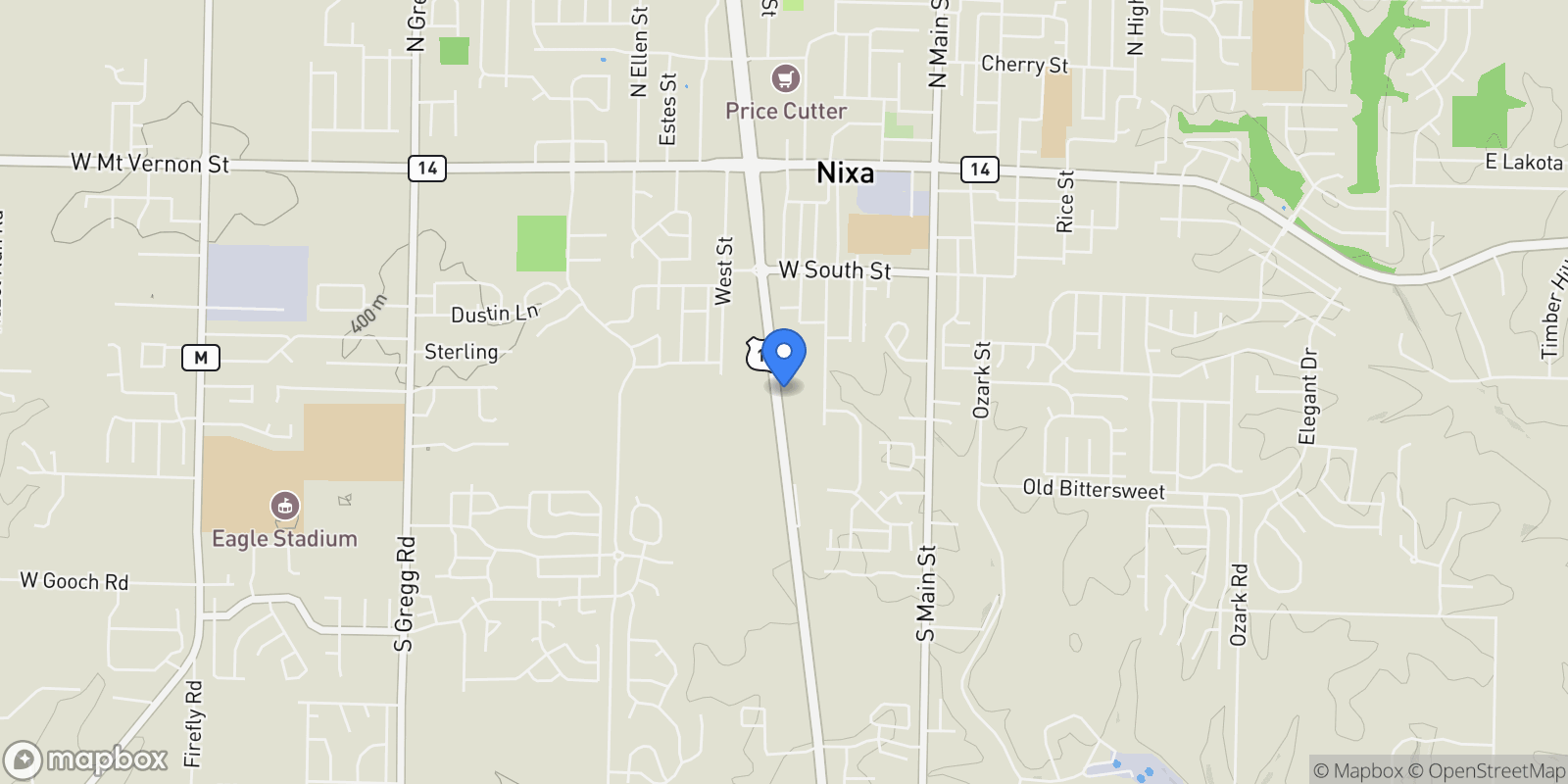 Map showing 000 (Tbd) Highway 160 (14.8 Acres) Street, Nixa, MO 65714, Nixa, Missouri, United States.