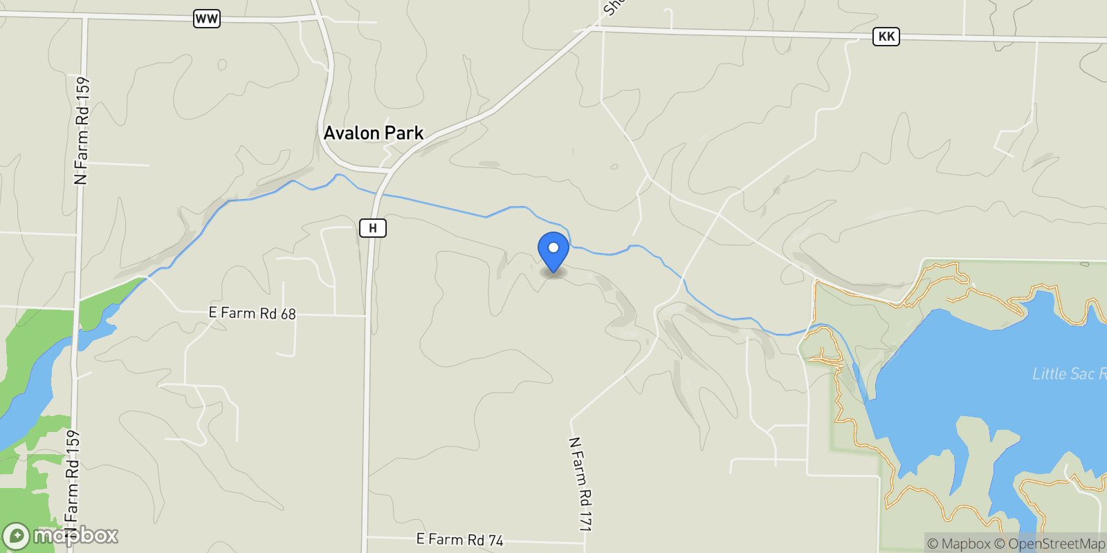 Map showing 6487 N Farm Road 171, Springfield, MO 65803, Springfield, Missouri, United States.