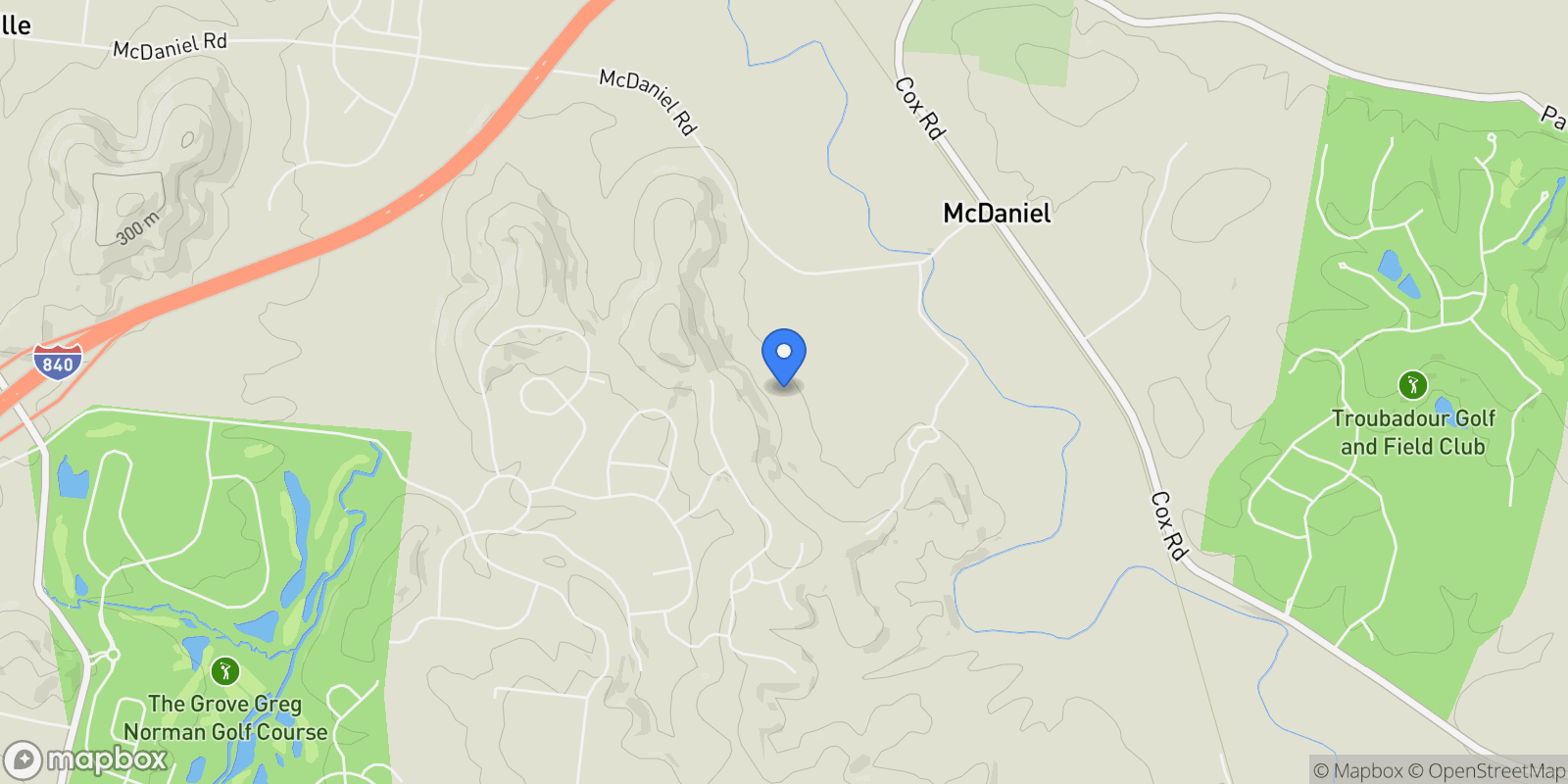 Map showing 6341 McDaniel Rd, College Grove, TN, 37046, USA, College Grove, Tennessee, United States.